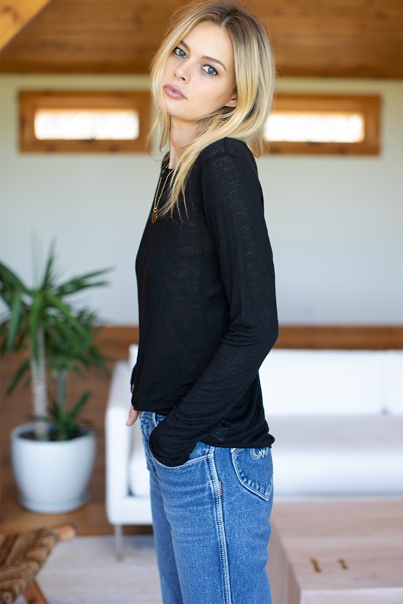 Emerson Crewneck - Black Hemp Cotton