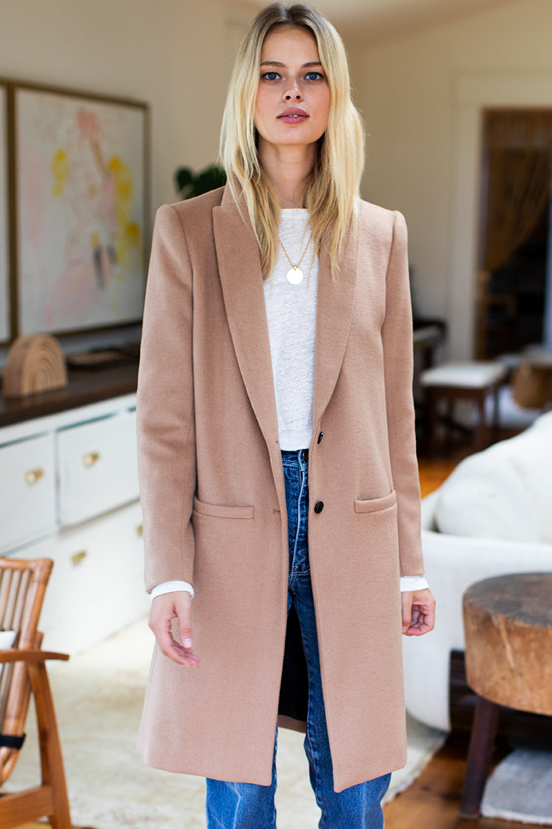 Tailored Coat - Camel Wool Cashmere