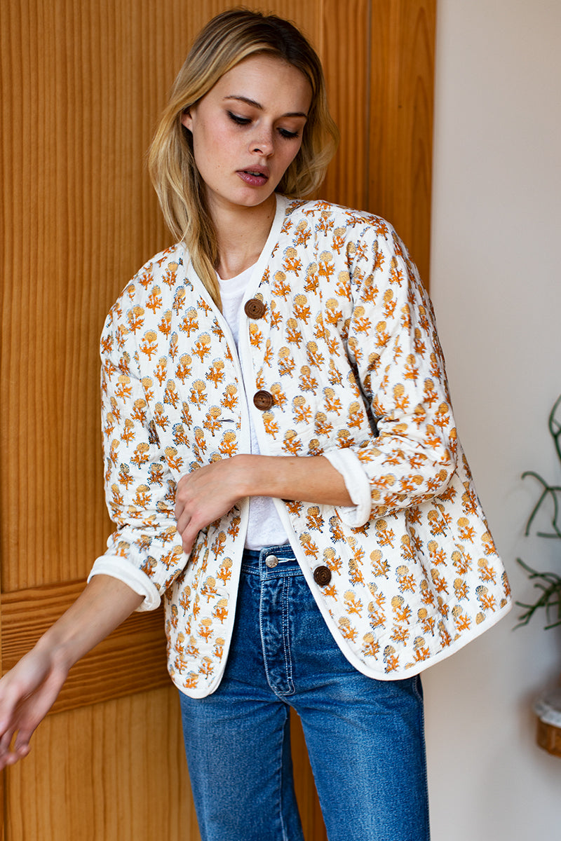 India Quilted Jacket - Marigolds Organic