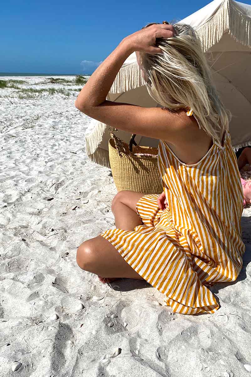India Sundress - Marigold Stripe Organic