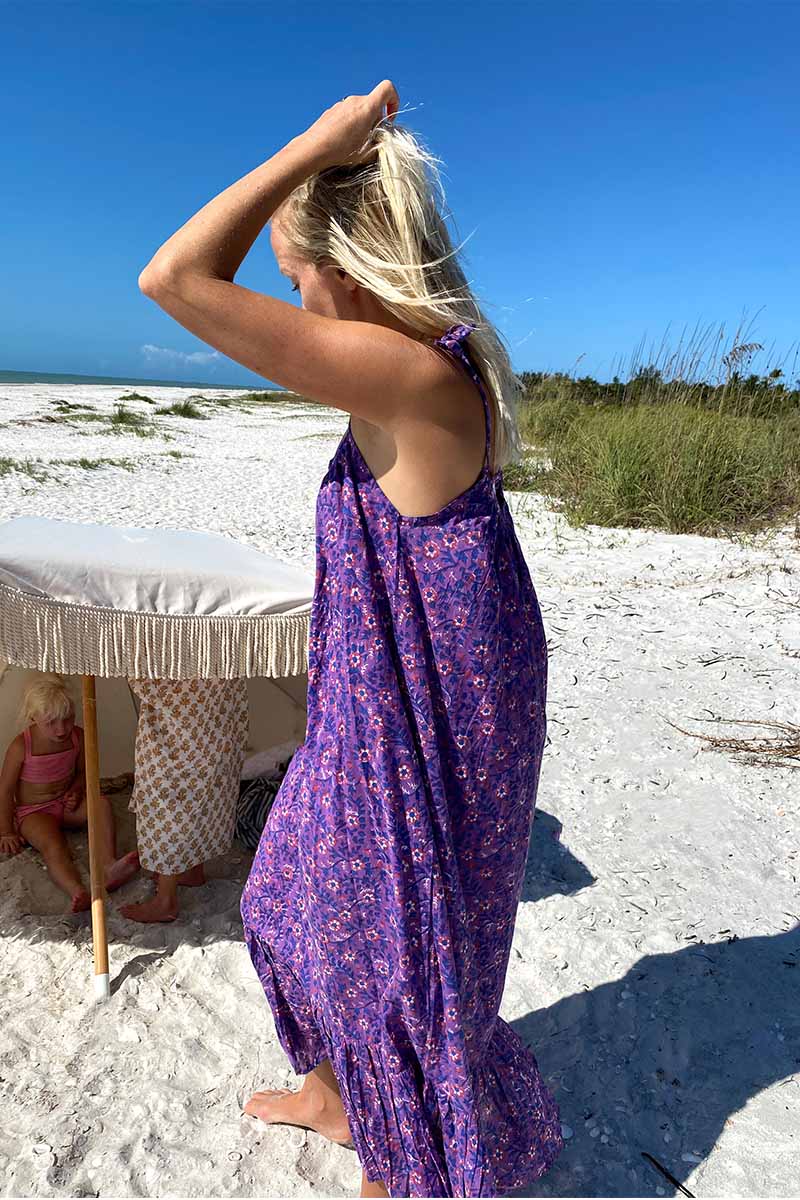 India Sundress - Violet Wildflower Organic