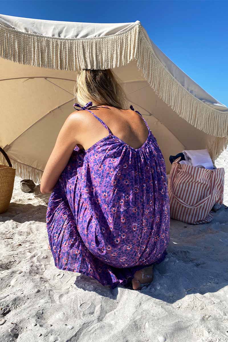 India Sundress - Violet Wildflower Organic