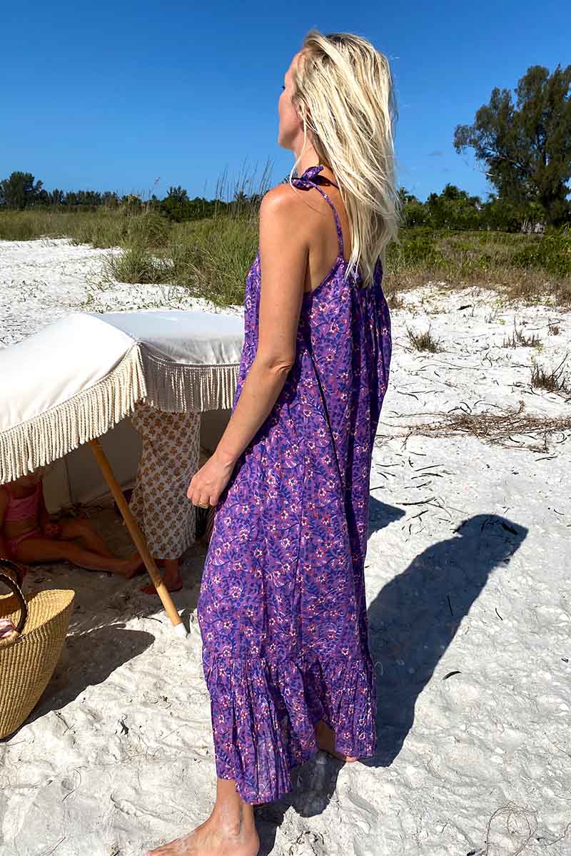 India Sundress - Violet Wildflower Organic