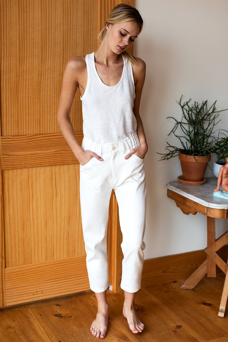 Racerback Tank - Ivory Hemp Organic