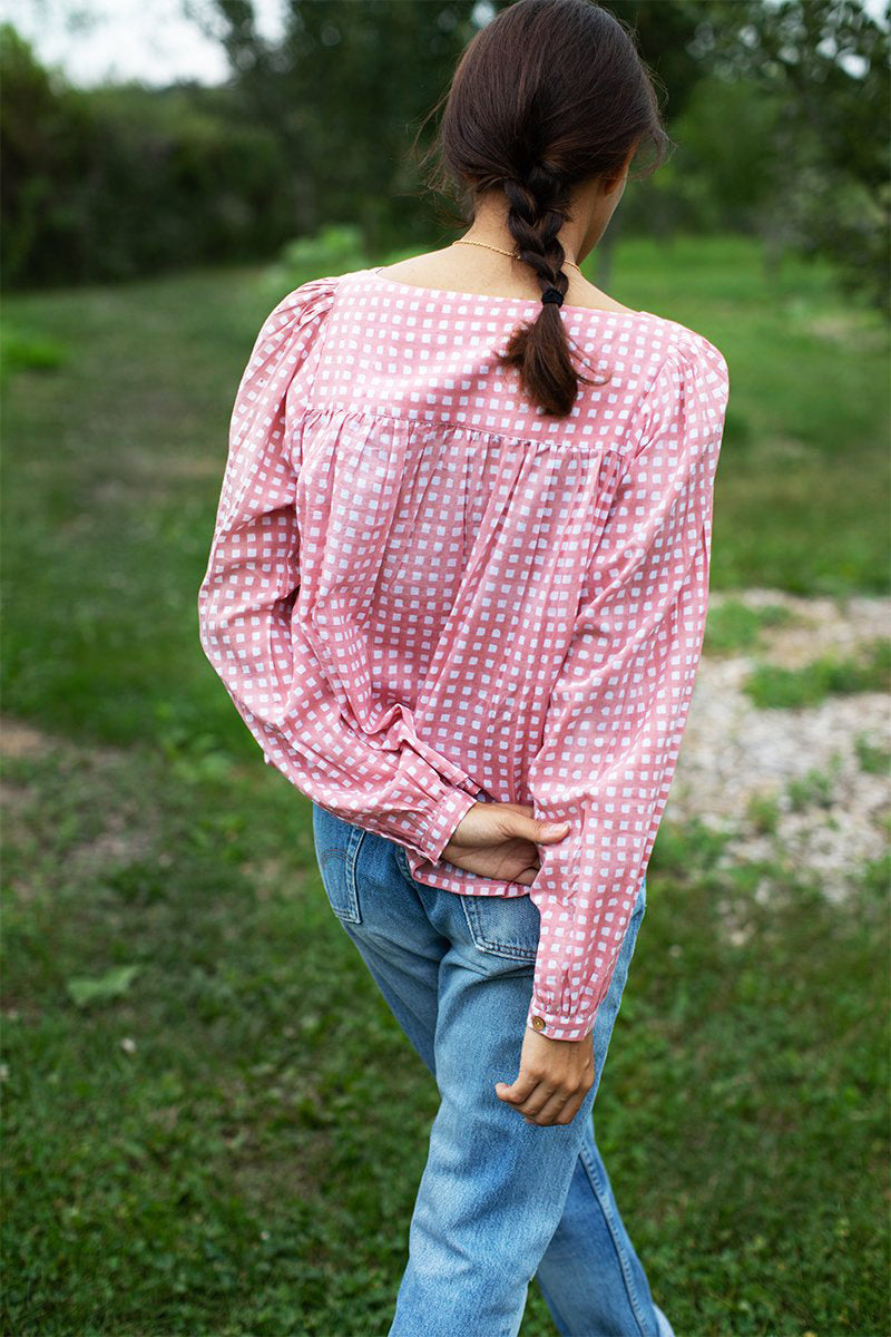 Laurent Blouse - Clay Gingham Organic