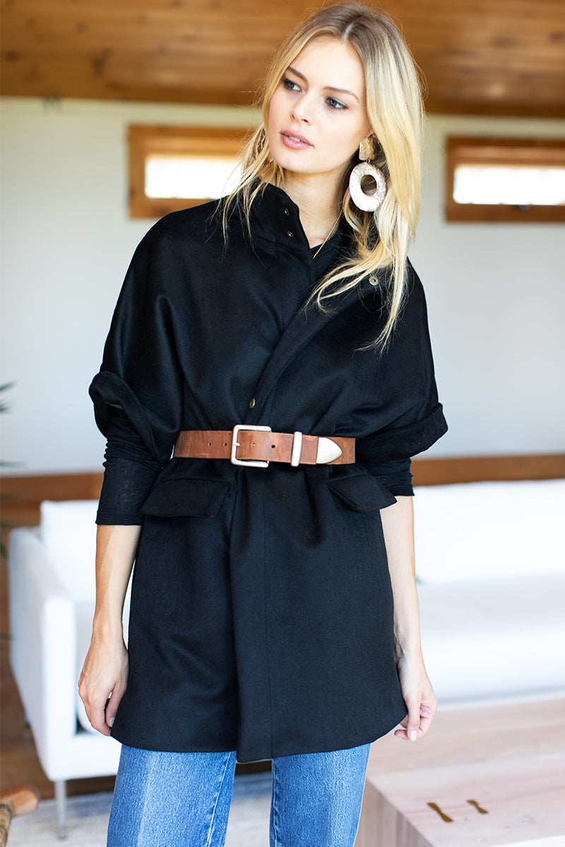 Layering Jacket - Black Wool Cashmere
