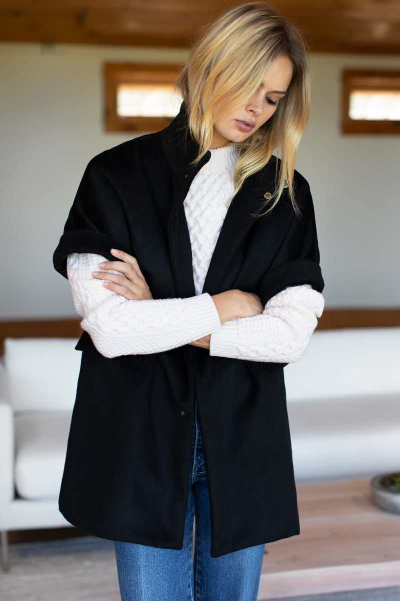 Layering Jacket - Black Wool Cashmere