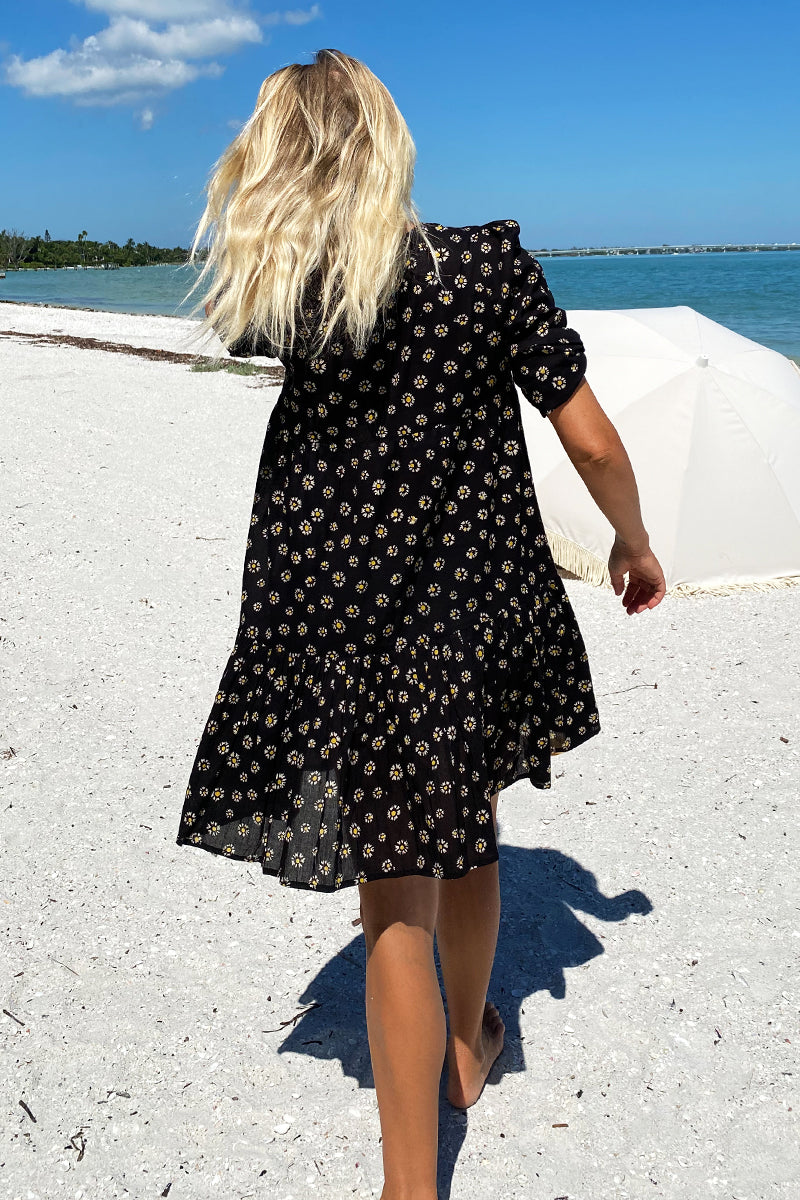 Layla Dress - Daisy Black Organic