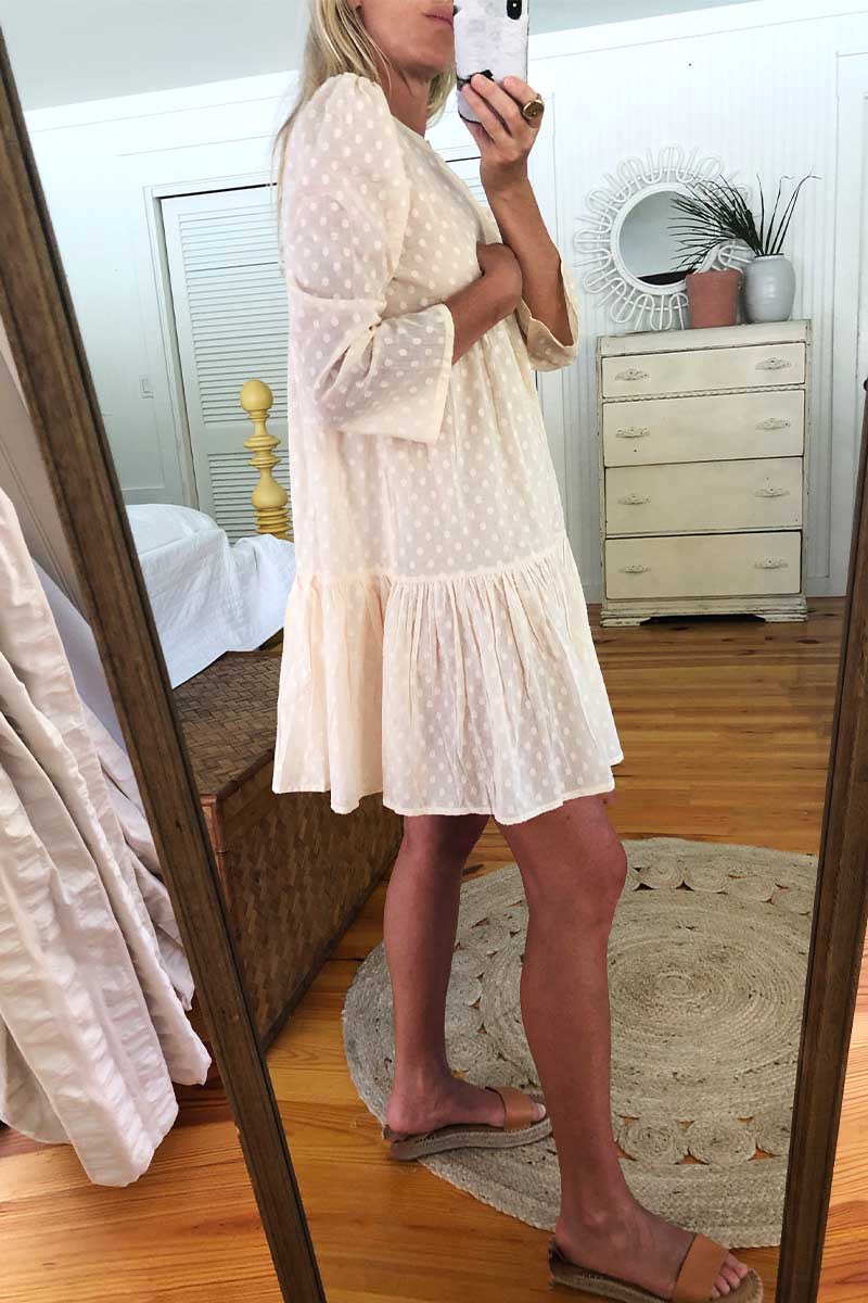 Layla Dress - Salt Swiss Dot Organic