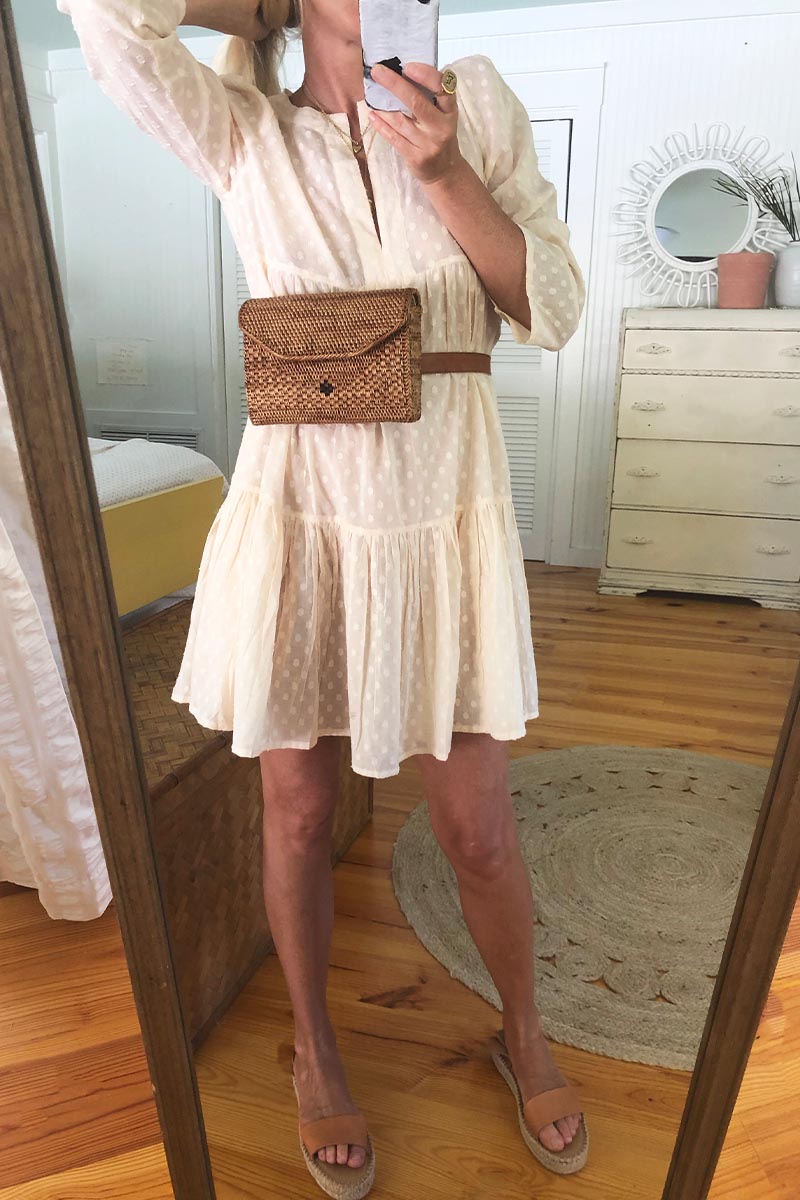 Layla Dress - Salt Swiss Dot Organic