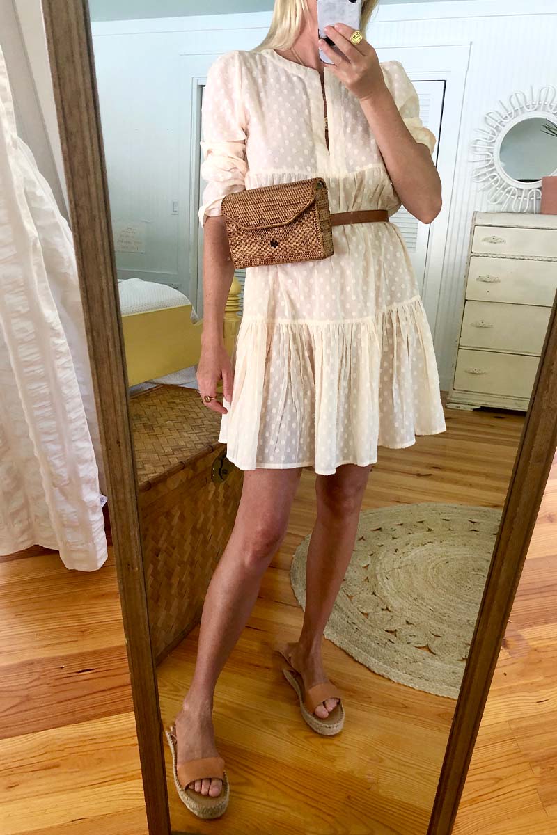Layla Dress - Salt Swiss Dot Organic