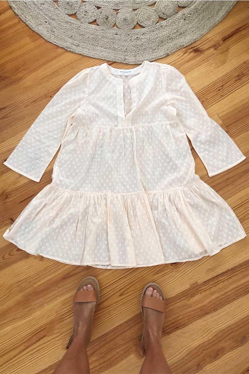 Layla Dress - Salt Swiss Dot Organic