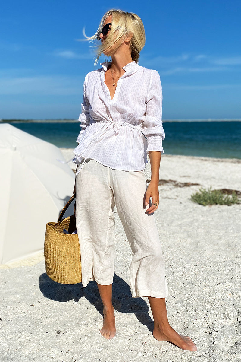 Lucybella Top - White Lurex