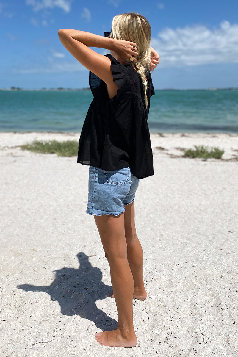 Bijou Blouse - Black Organic