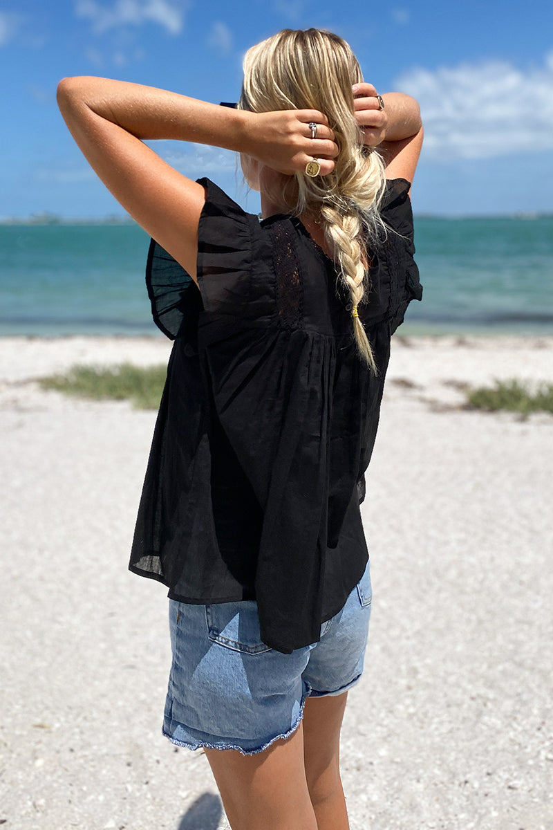 Bijou Blouse - Black Organic