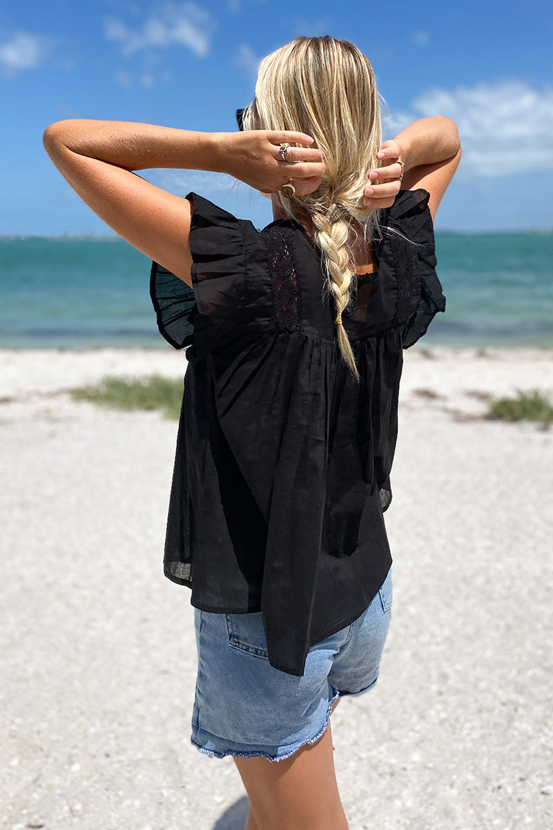 Bijou Blouse - Black Organic
