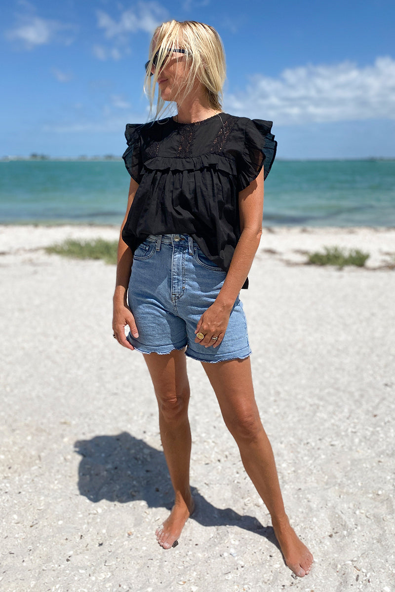 Bijou Blouse - Black Organic