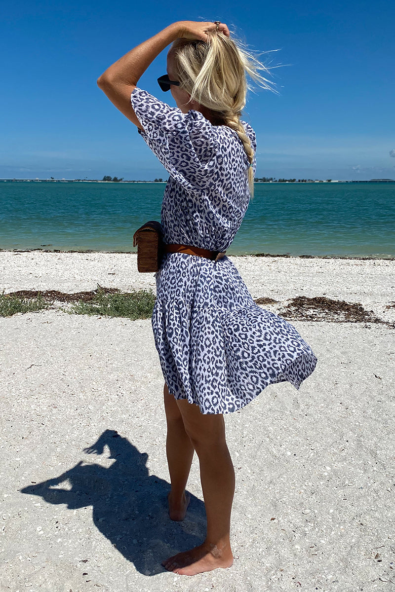 Isla Dress - Charcoal Leopard Organic