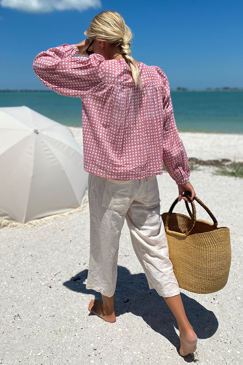 Laurent Blouse - Clay Gingham Organic