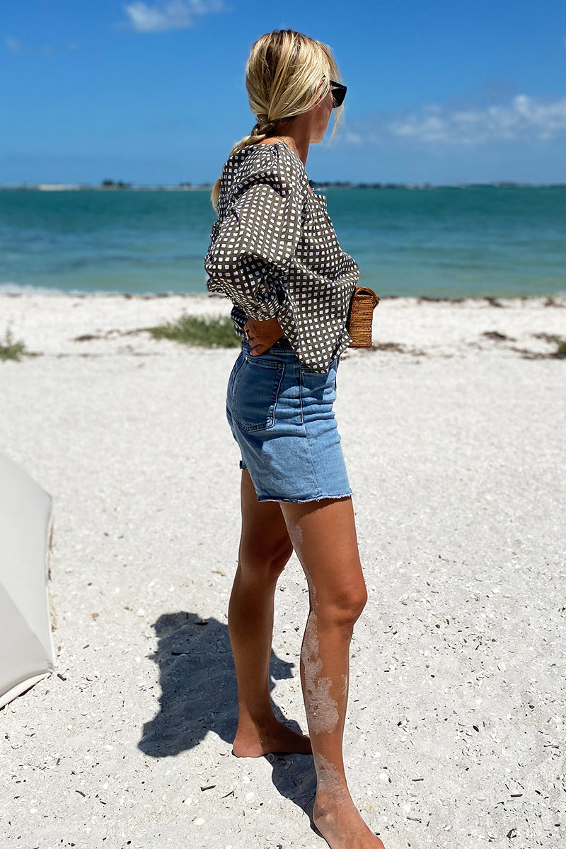 Laurent Blouse - Moss Gingham Organic