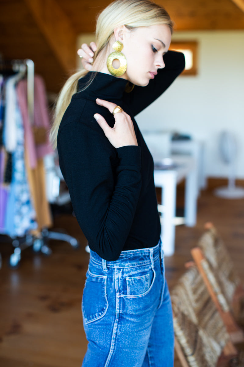 Little Turtleneck - Black Organic