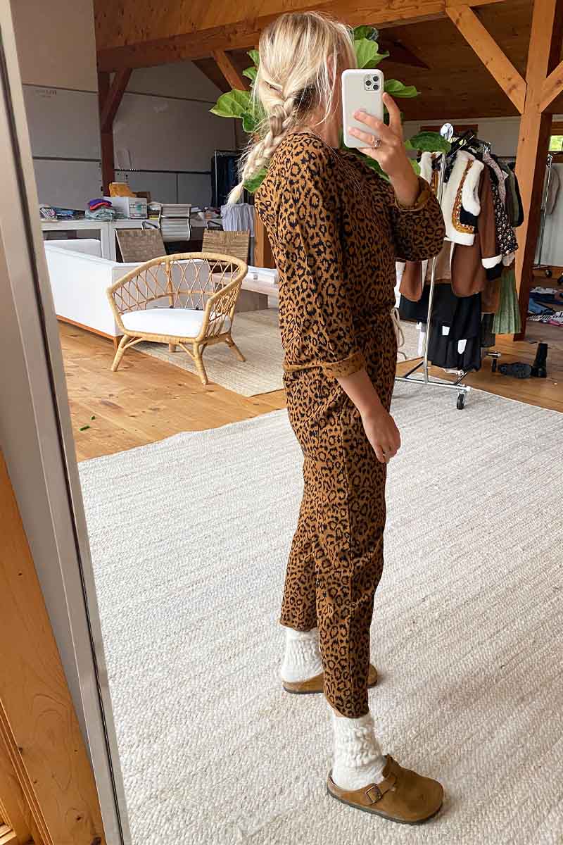 Drawstring Pant - Vintage Leopard Organic