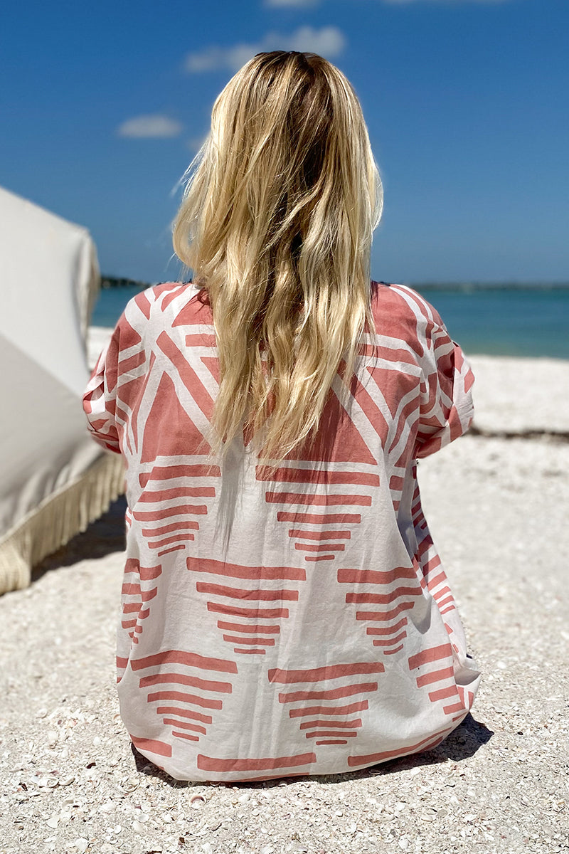 Rise Caftan - Muted Clay Linen Organic