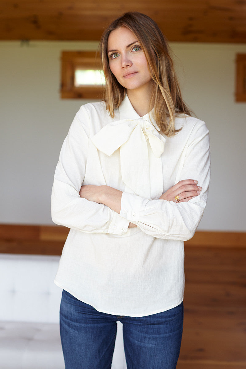 Ribbons Blouse - Ecru 2 Tie