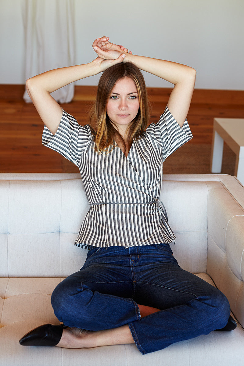 Wrap Top - Organic Stripe