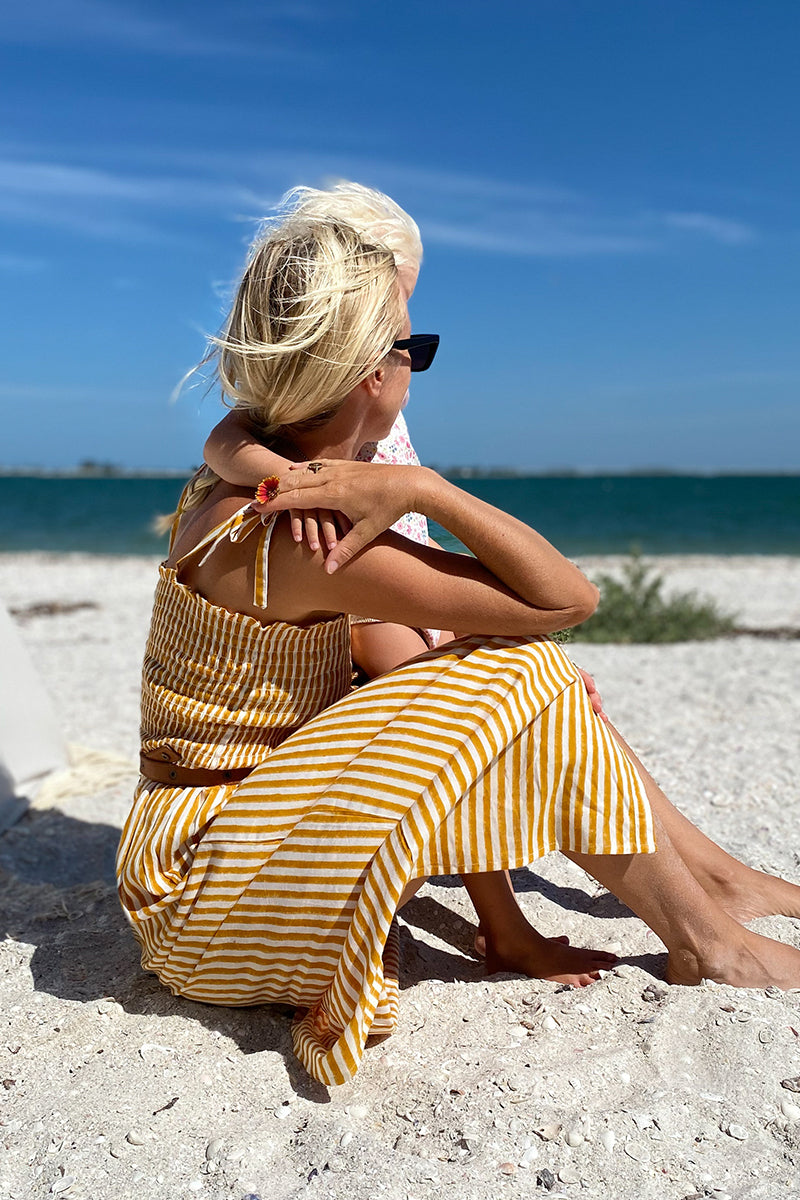 Santiago Sundress - Marigold Stripe