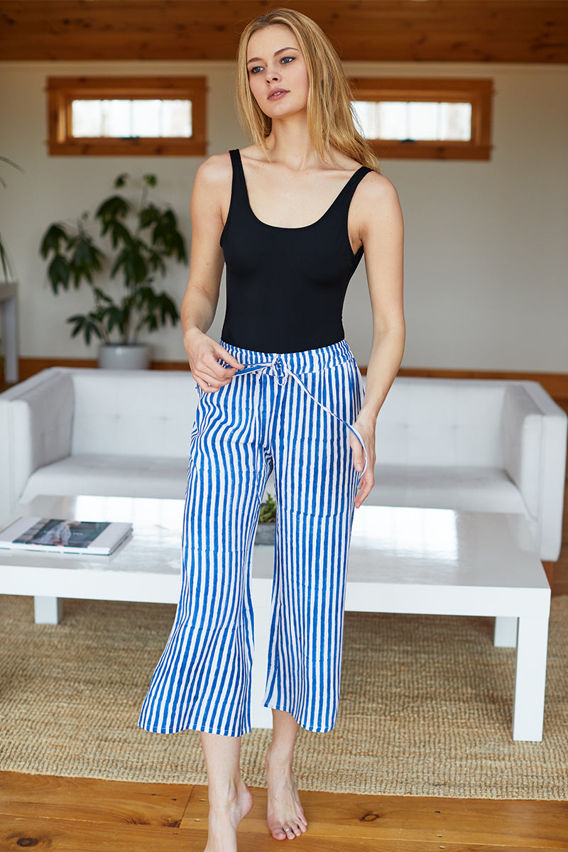 Bell Pant - Sapphire Stripe