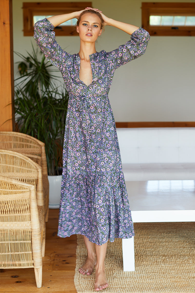 Frances Dress - Midnight Wildflower