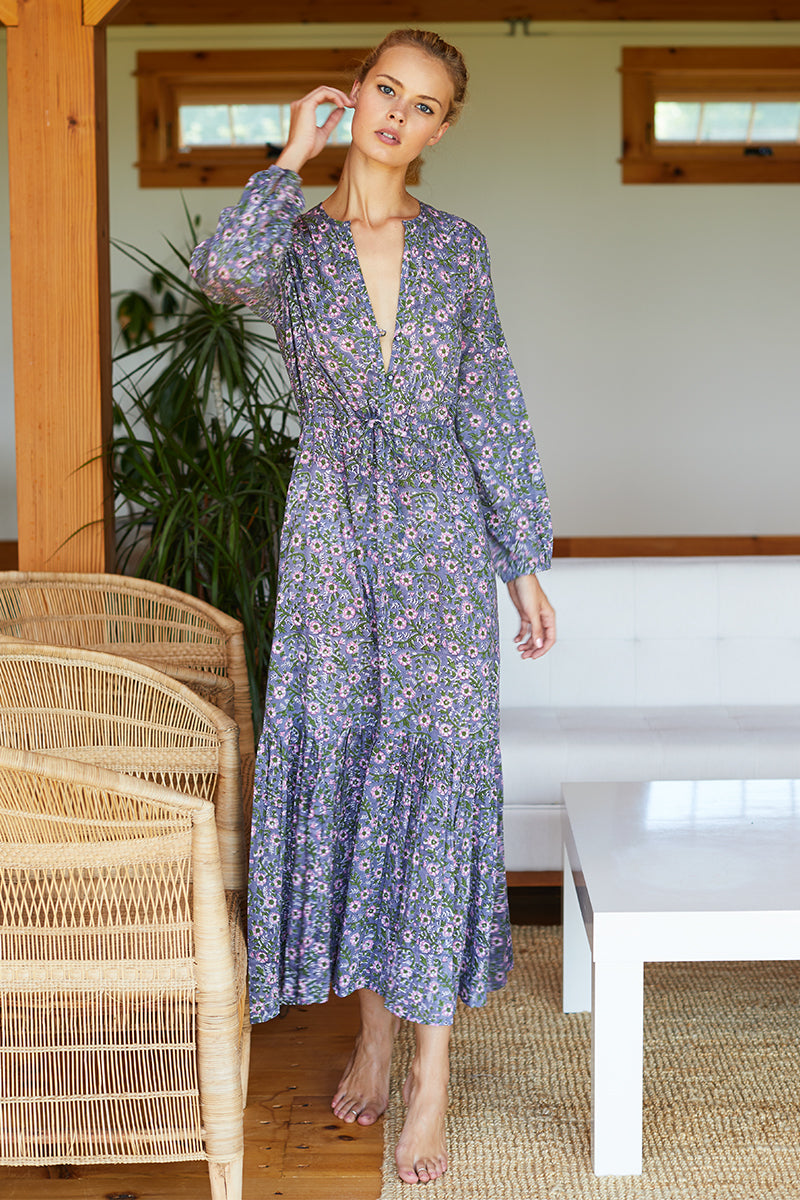 Frances Dress - Midnight Wildflower
