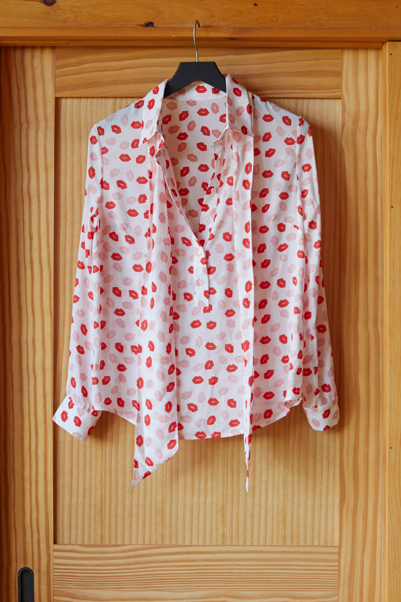 Ribbons Blouse - Lipstick