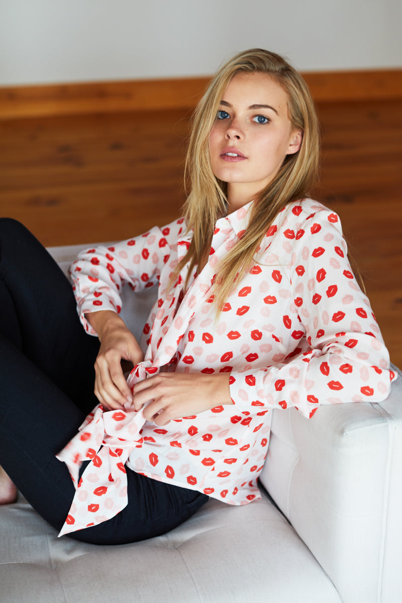 Ribbons Blouse - Lipstick