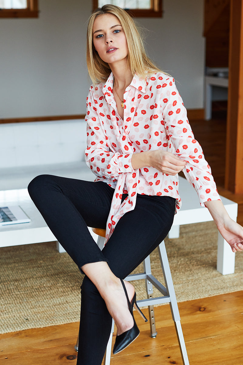 Ribbons Blouse - Lipstick