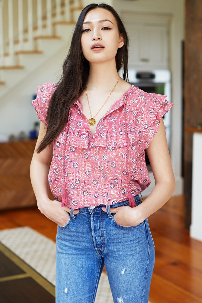 Antoinette Top - Rose Gold Lurex
