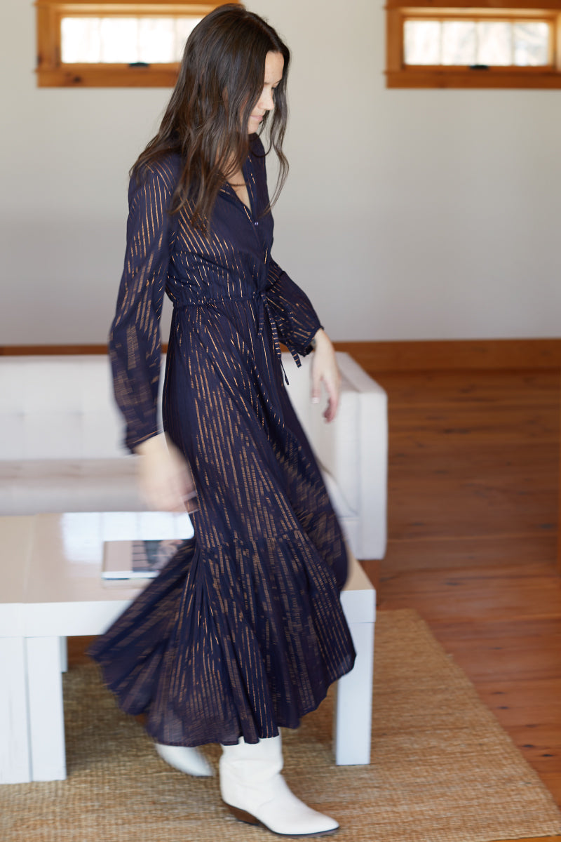 Frances Dress - Maritime Lurex
