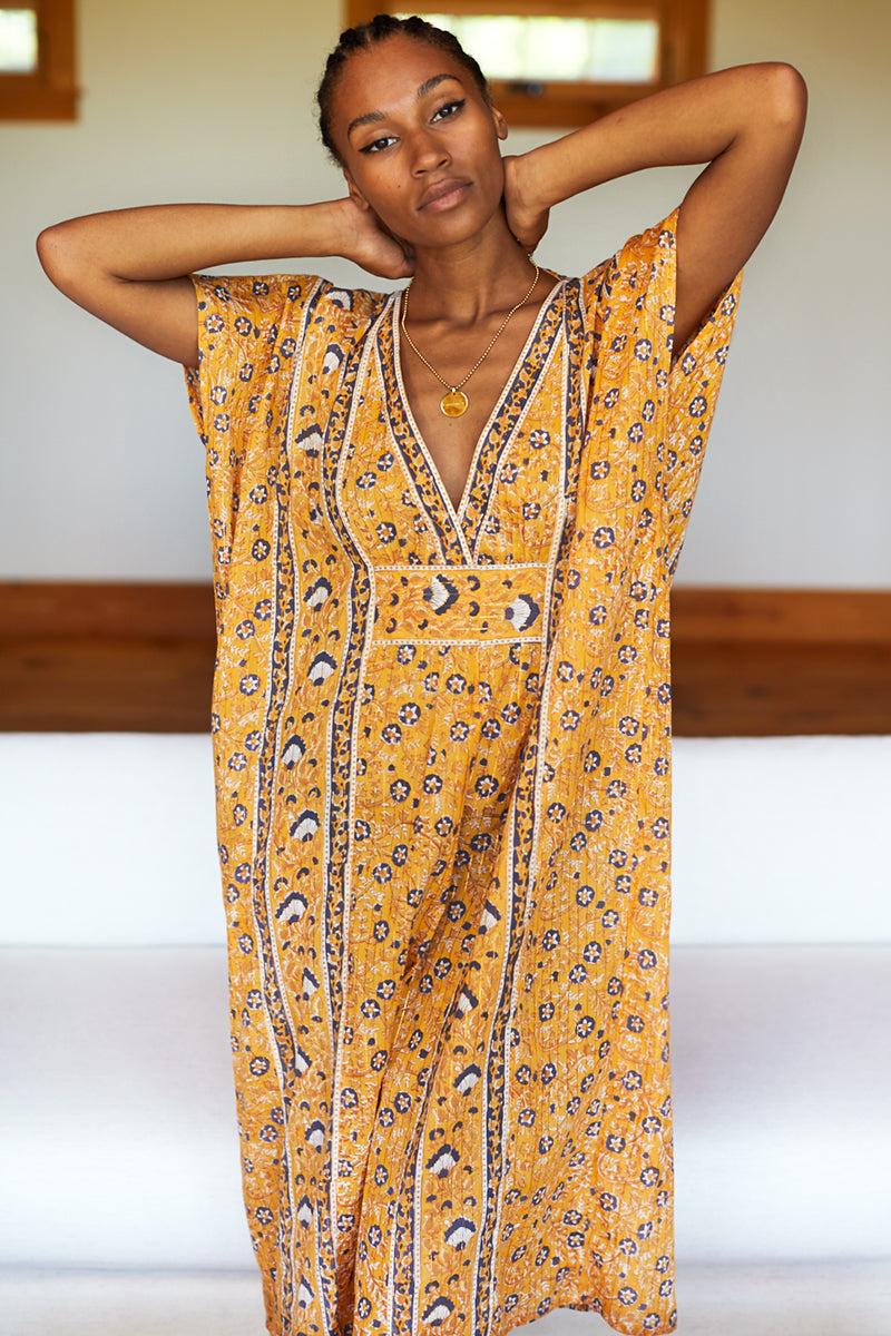 Francina Caftan - Saffron Lurex