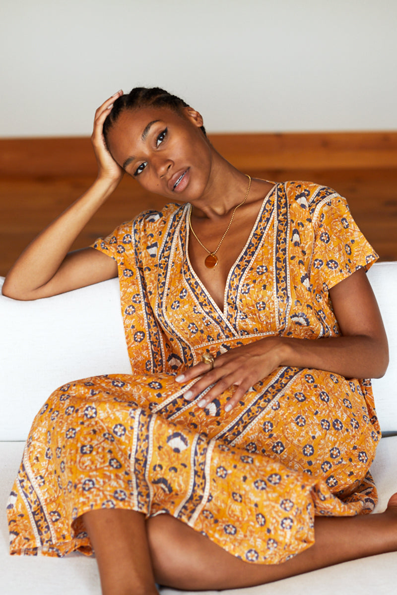Francina Caftan - Saffron Lurex