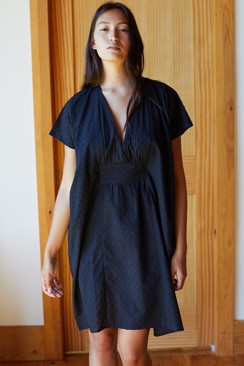 Francina Caftan Shortie - Black Dots