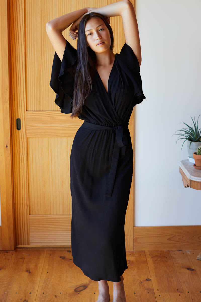 Lila Dress - Black Crepe