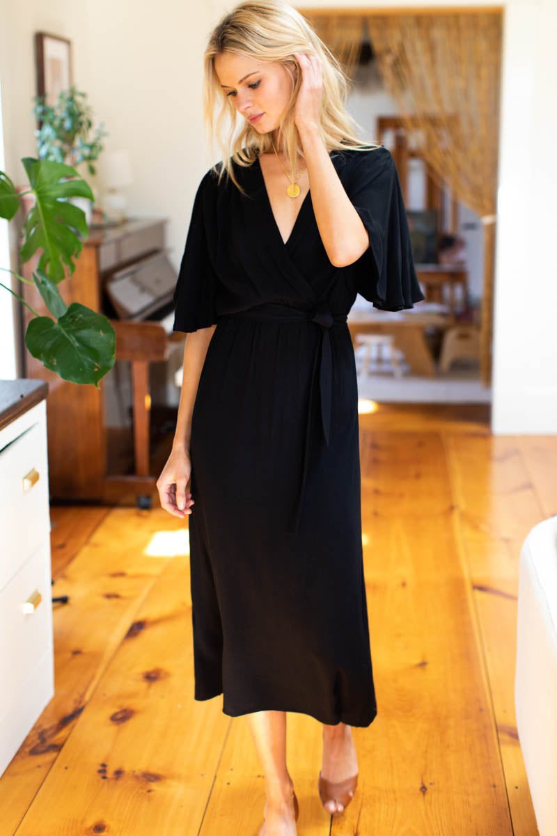 Lila Dress - Black Crepe