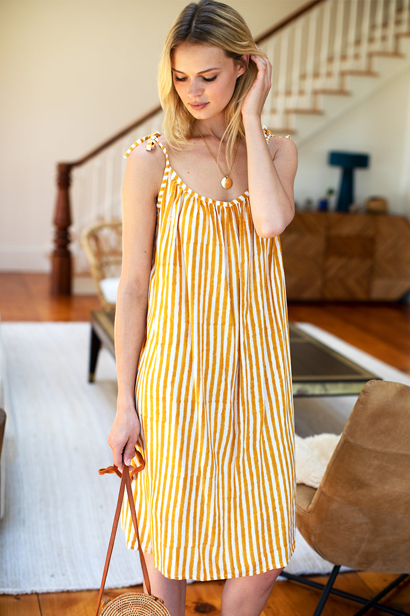 Mae Sundress - Marigold Stripe