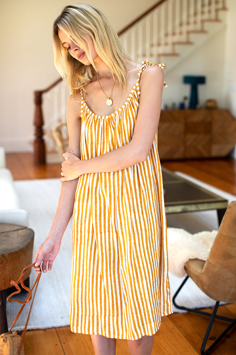 Mae Sundress - Marigold Stripe