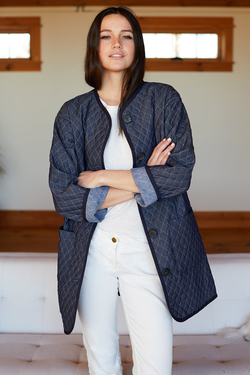 Quilted Topper - Denim