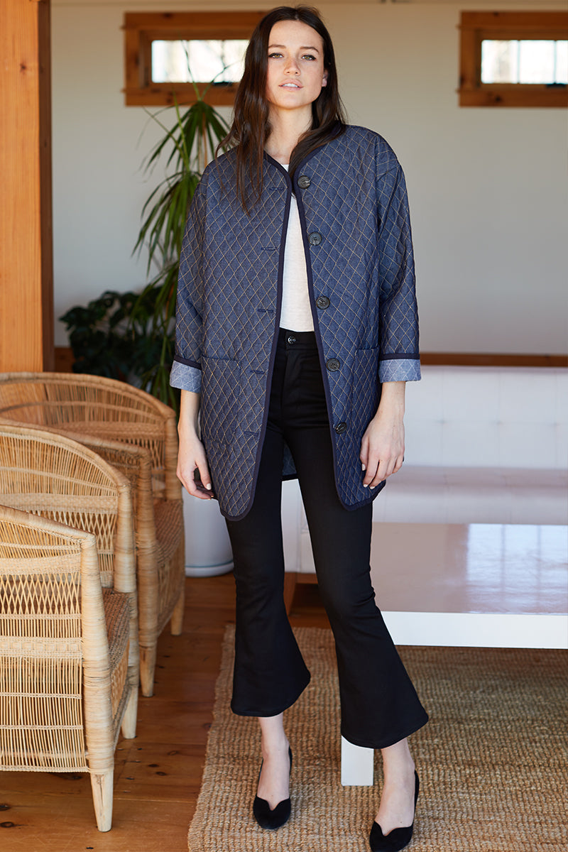 Quilted Topper - Denim