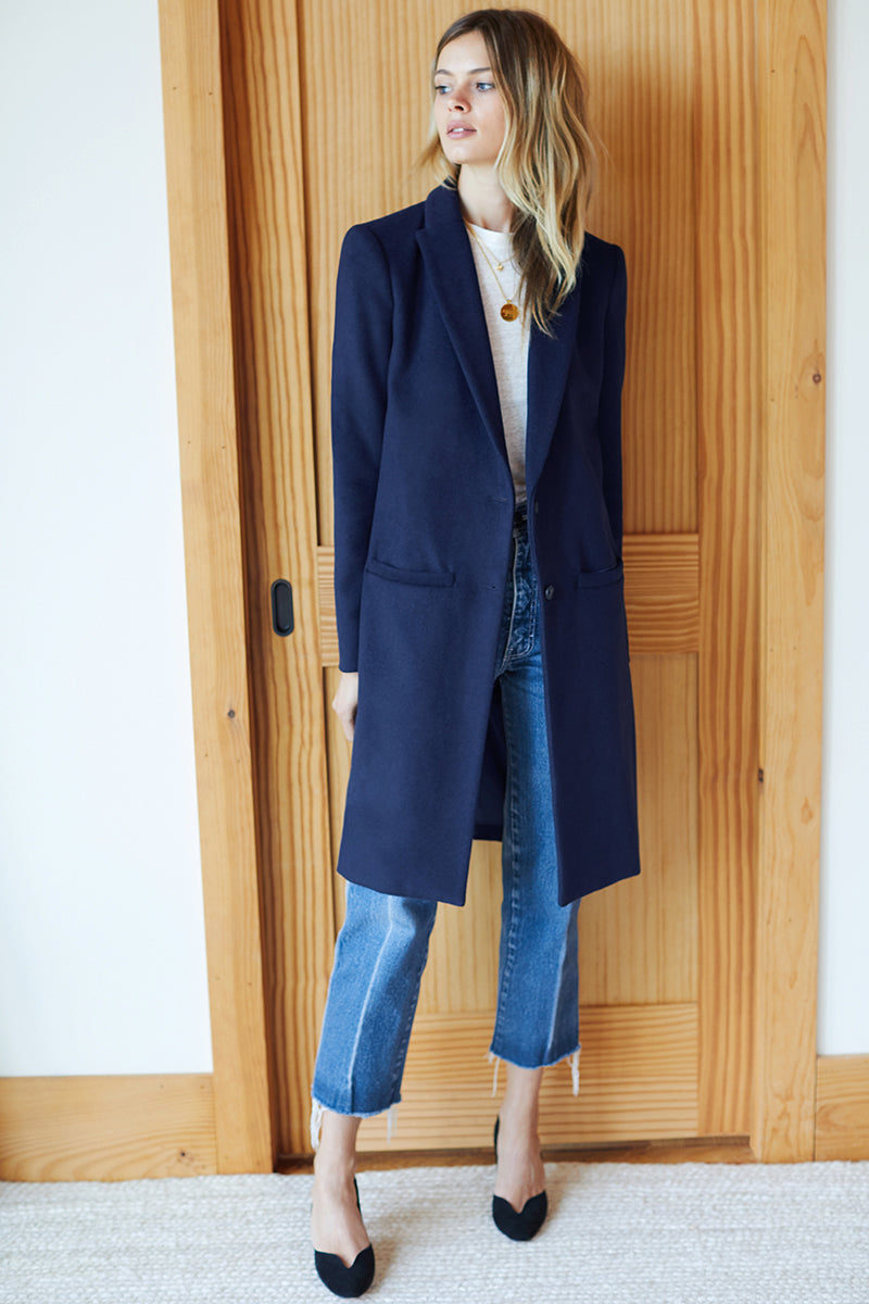 Tailored Coat - Navy
