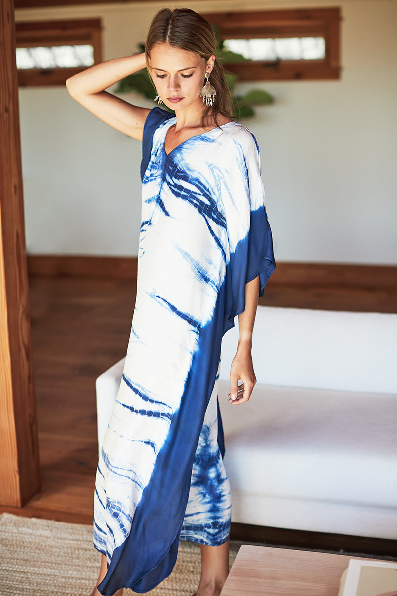 Tie Dye Caftan - Indigo