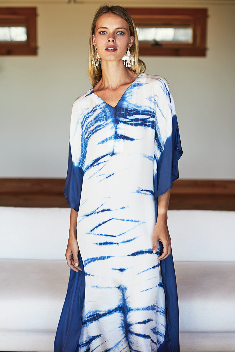 Tie Dye Caftan - Indigo
